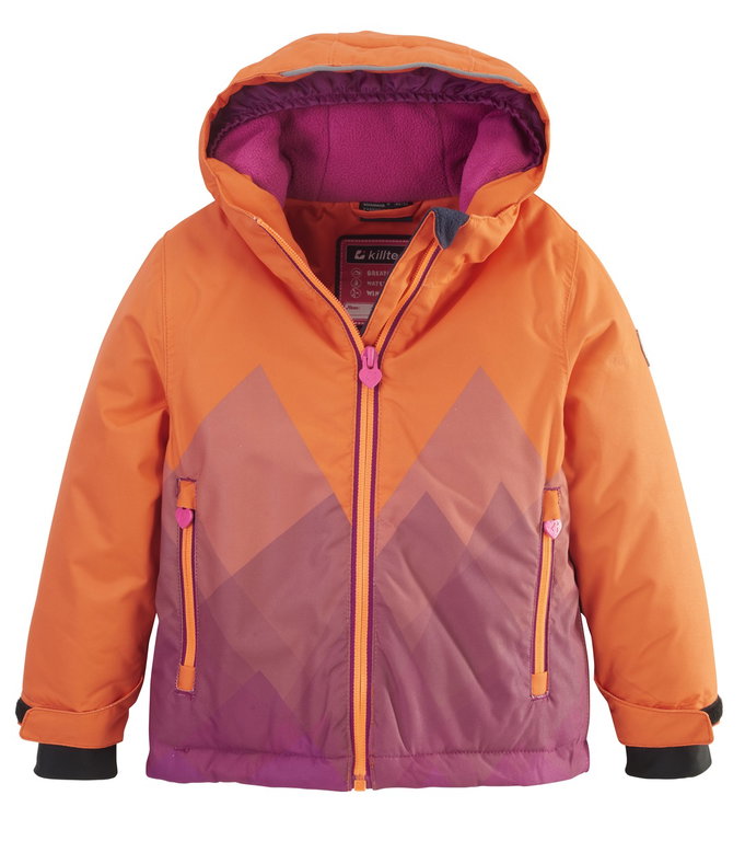Killtec Winterjacke KW 106 (winddicht, wasserdicht, Schneefang, PFC-frei) neonorange Kleinkinder